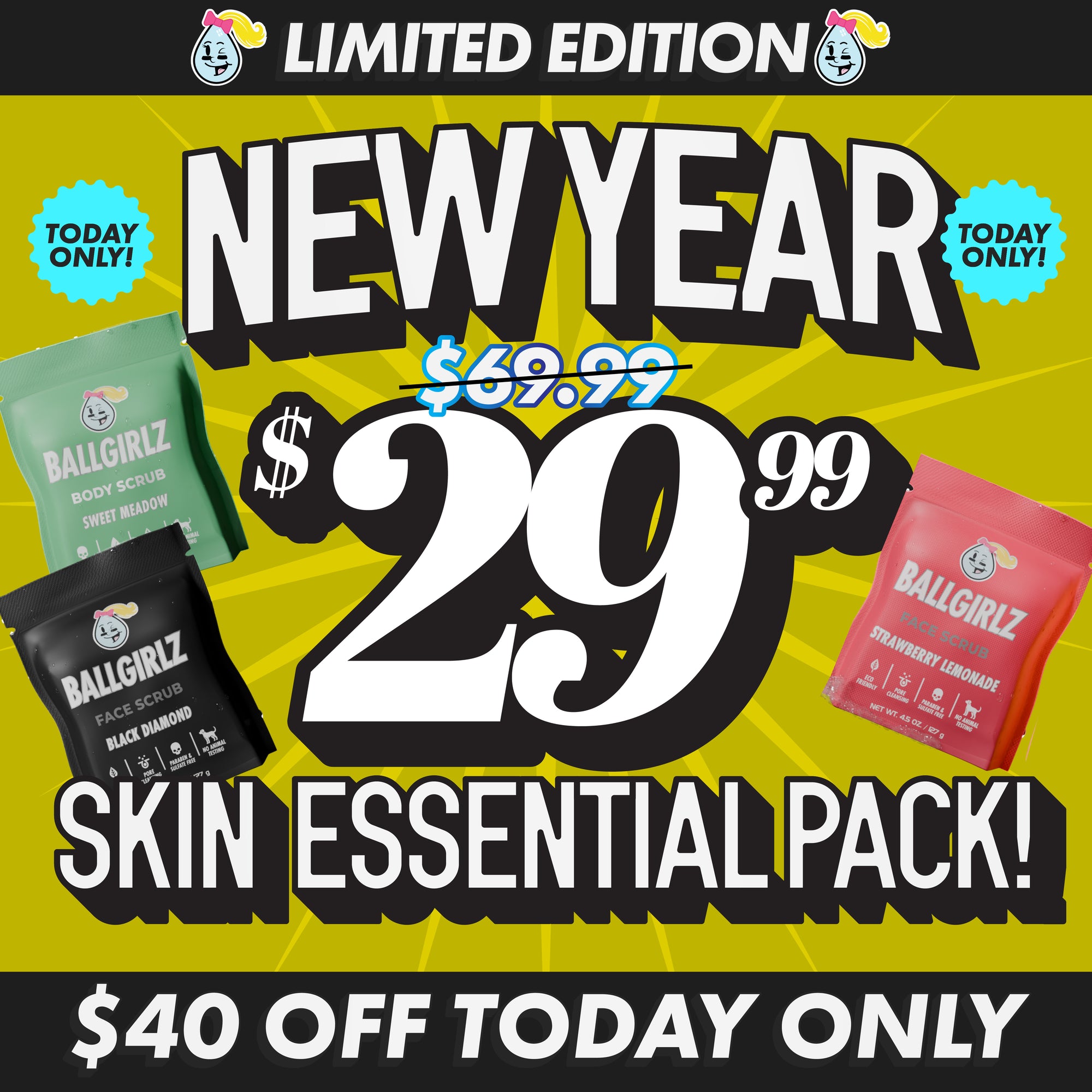 GIRLZ NEW YEAR SKIN ESSENTIAL Pack ($40 OFF TODAY ONLY)