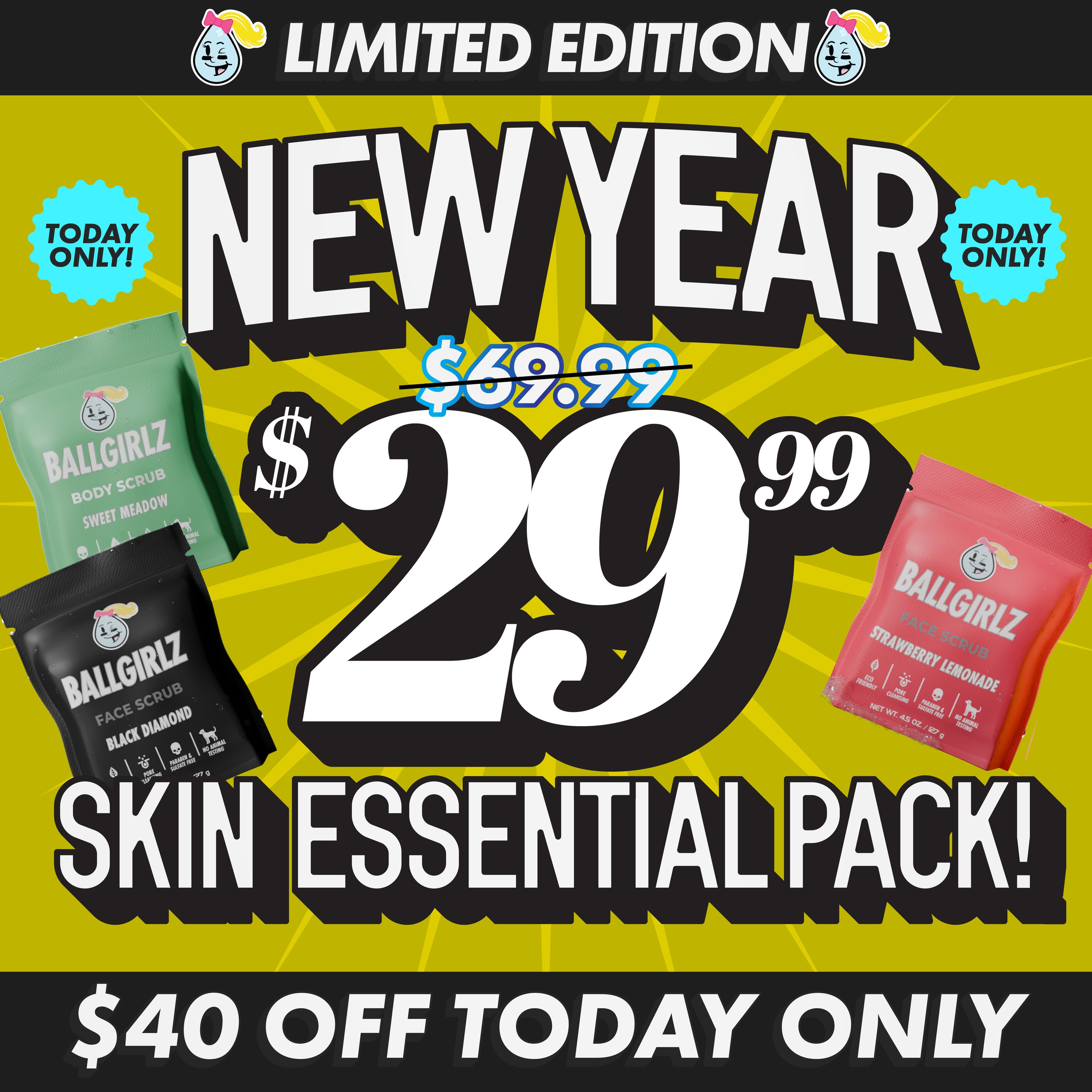 GIRLZ NEW YEAR SKIN ESSENTIAL Pack ($40 OFF TODAY ONLY)
